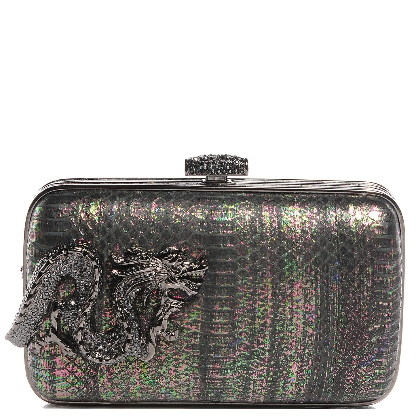 Python Crystal Dragon Minaudière Evening Clutch