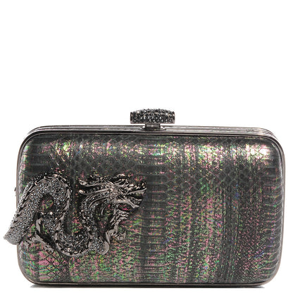 Judith Leiber Python Crystal Dragon Minaudière Evening Clutch 1 of 7