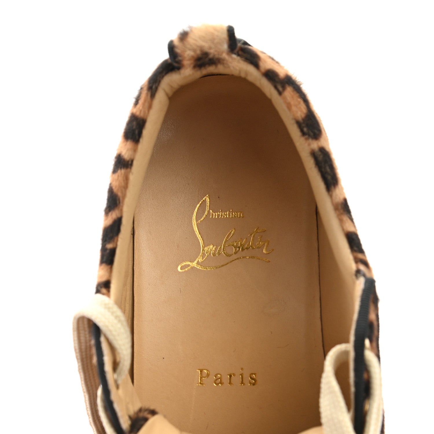 Christian Louboutin Calf Hair Leopard Print Womens Rantulow Orlato Flat Sneakers 37.5 Black 8 of 9
