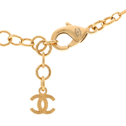 Chanel Crystal Metal CC Round Pendant Necklace Gold 5 of 6