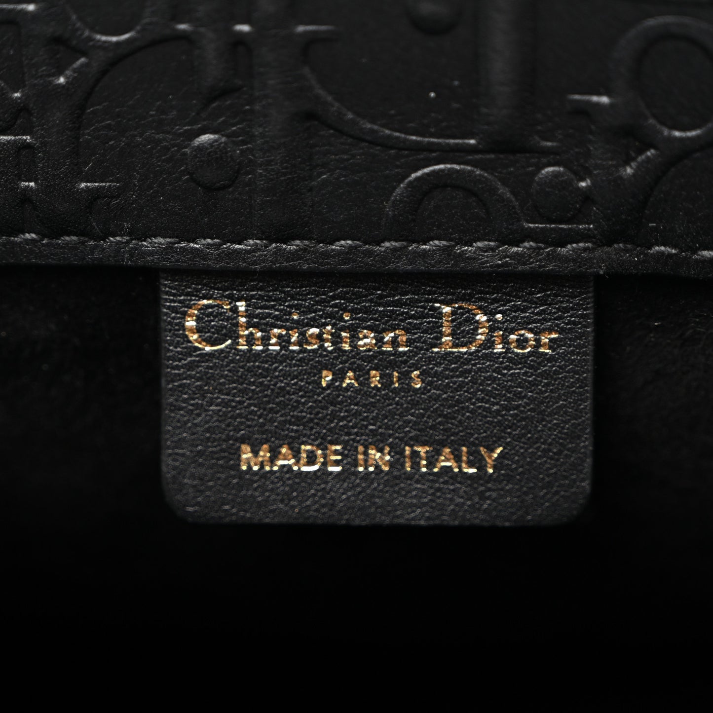 Oblique Calfskin Embossed Medium Book Tote Black