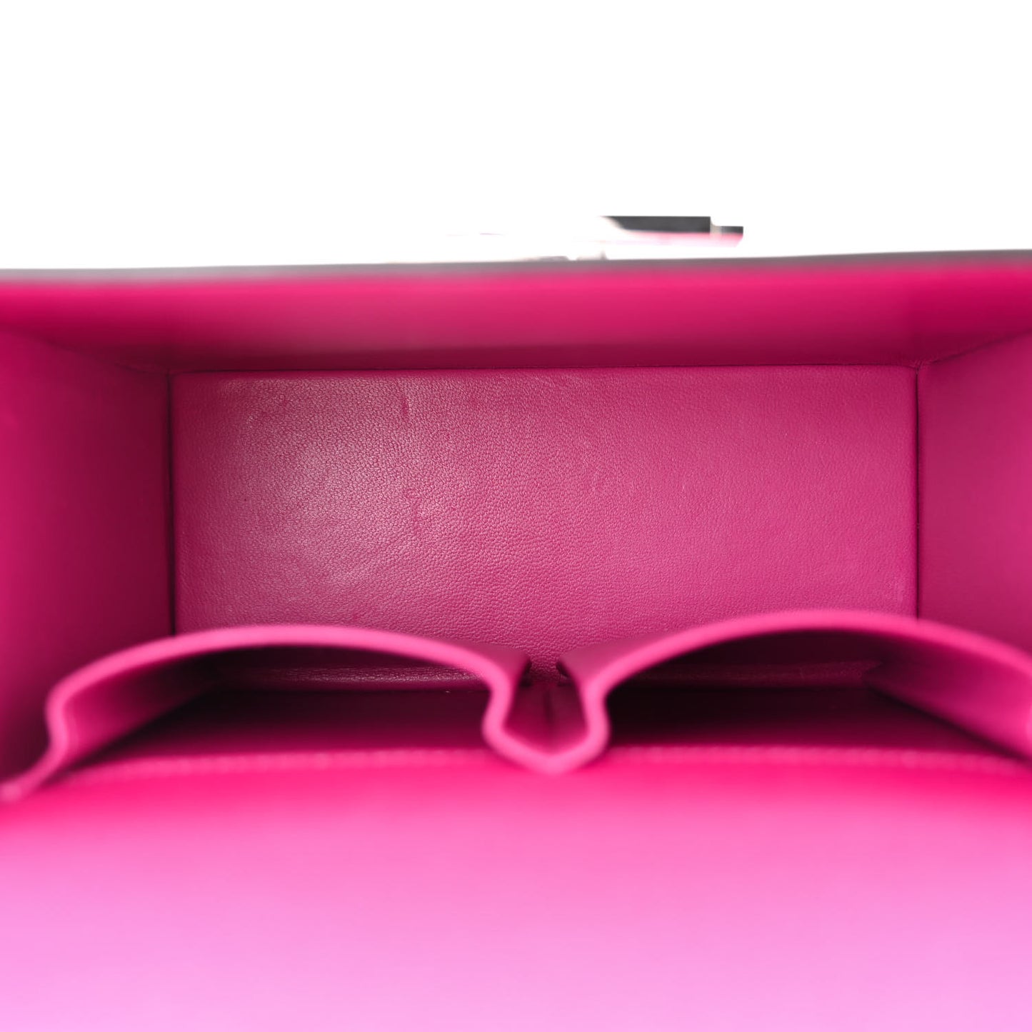 Madame Calfskin Cinhetic Boxy Top Handle Bag Rose Pourpre