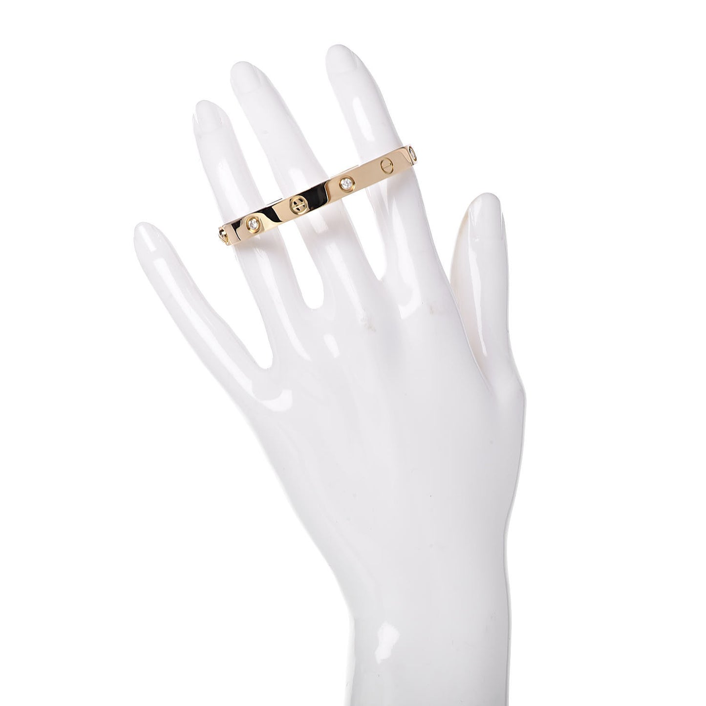 18K Yellow Gold 6 Diamond LOVE Bracelet 17