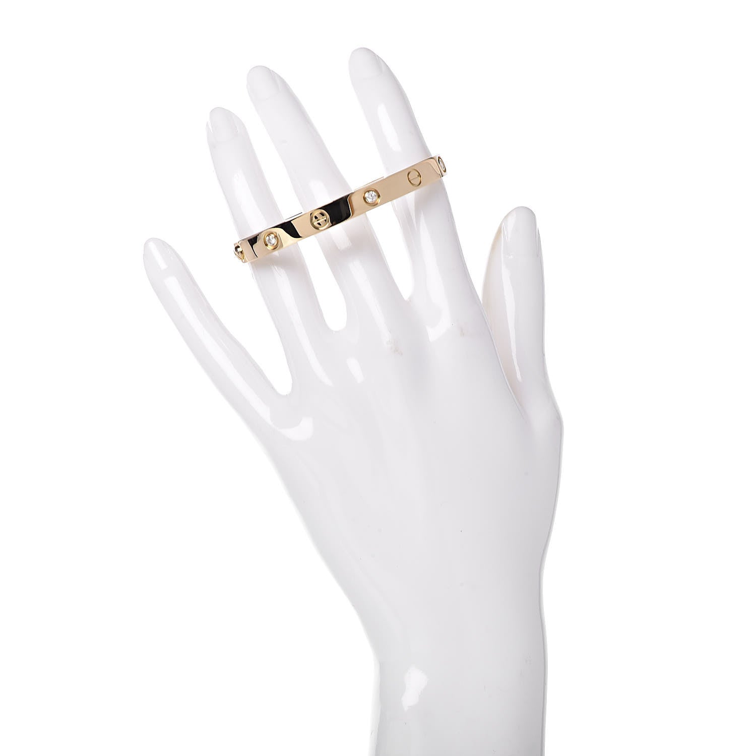 Cartier 18K Yellow Gold 6 Diamond LOVE Bracelet 17 2 of 8