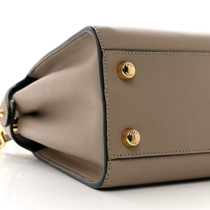 Fendi Vitello Tahiti Burro Medium Peekaboo Iconic Essentially Satchel Tortora Black 9 of 10