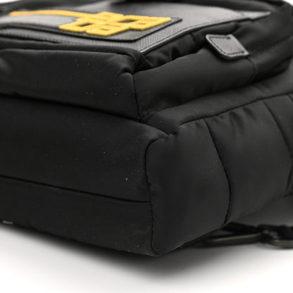 Prada Nylon Saffiano Racing Logo Backpack Black Yellow 10 of 10