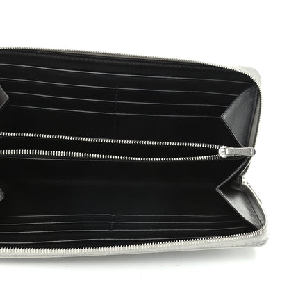 Celine Laminated Grained Calfskin Large Zip Around Multifunction Wallet Silver 5 of 7