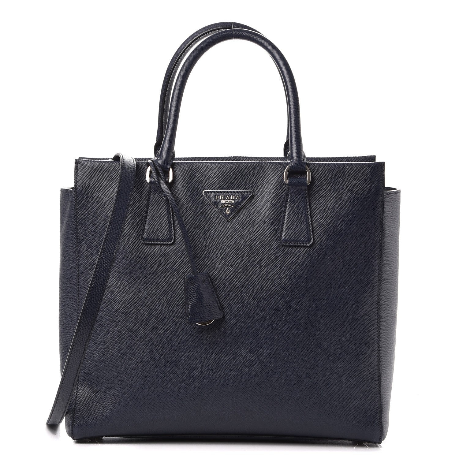 Prada Saffiano Lux Double Handle Shopping Tote Baltico 1 of 9