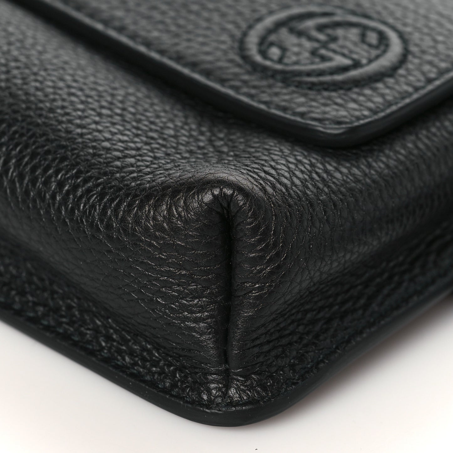 Pebbled Calfskin Soho Flap Belt Bag Black