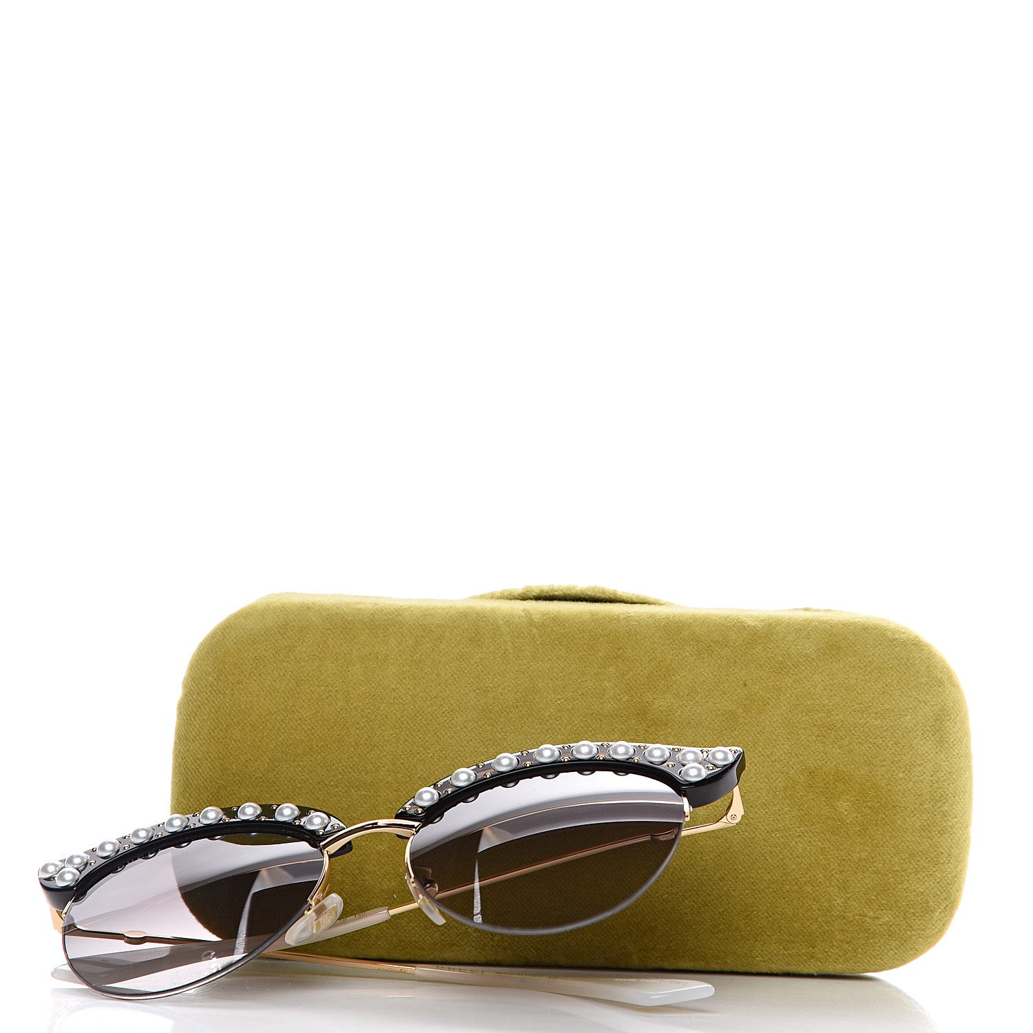 Gucci Pearl Cat Eye Sunglasses GG0212S Black 7 of 7