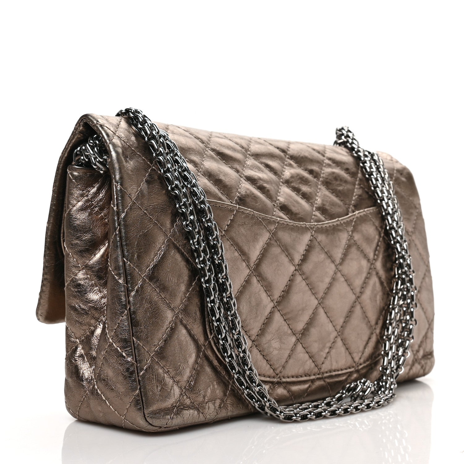 Chanel Metallic Aged Calfskin Quilted 2.55 Reissue 226 Flap Gold 3 of 9