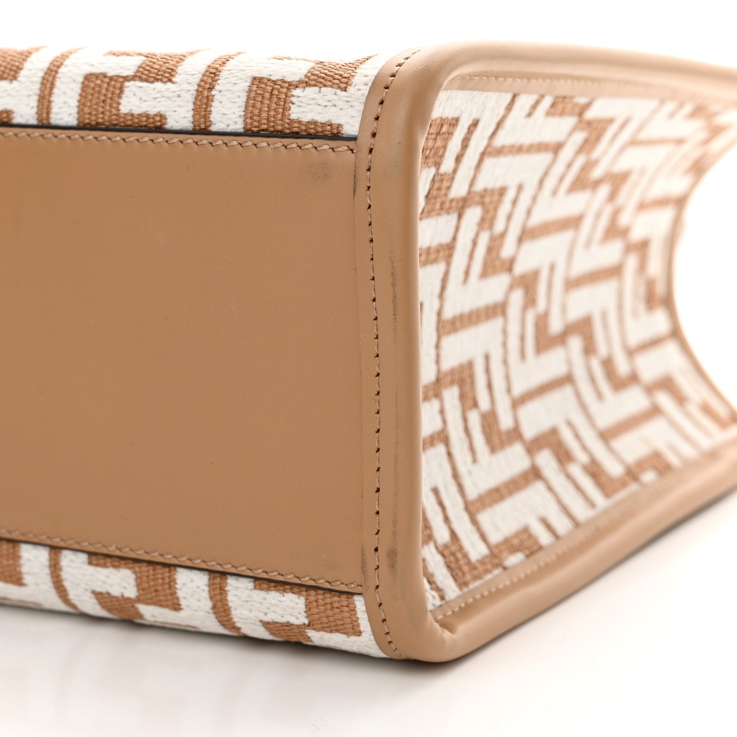 Raffia Chenille Vitello King Plexiglass Small Fendi Sunshine Shopper Tote Natural White