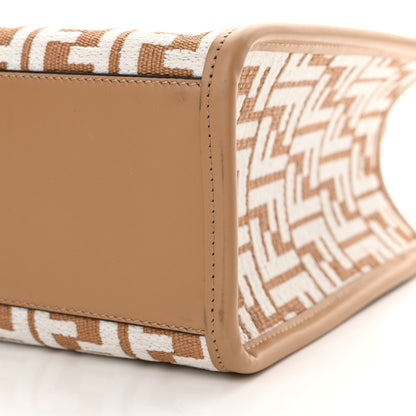 Fendi Raffia Chenille Vitello King Plexiglass Small Fendi Sunshine Shopper Tote Natural White 9 of 10