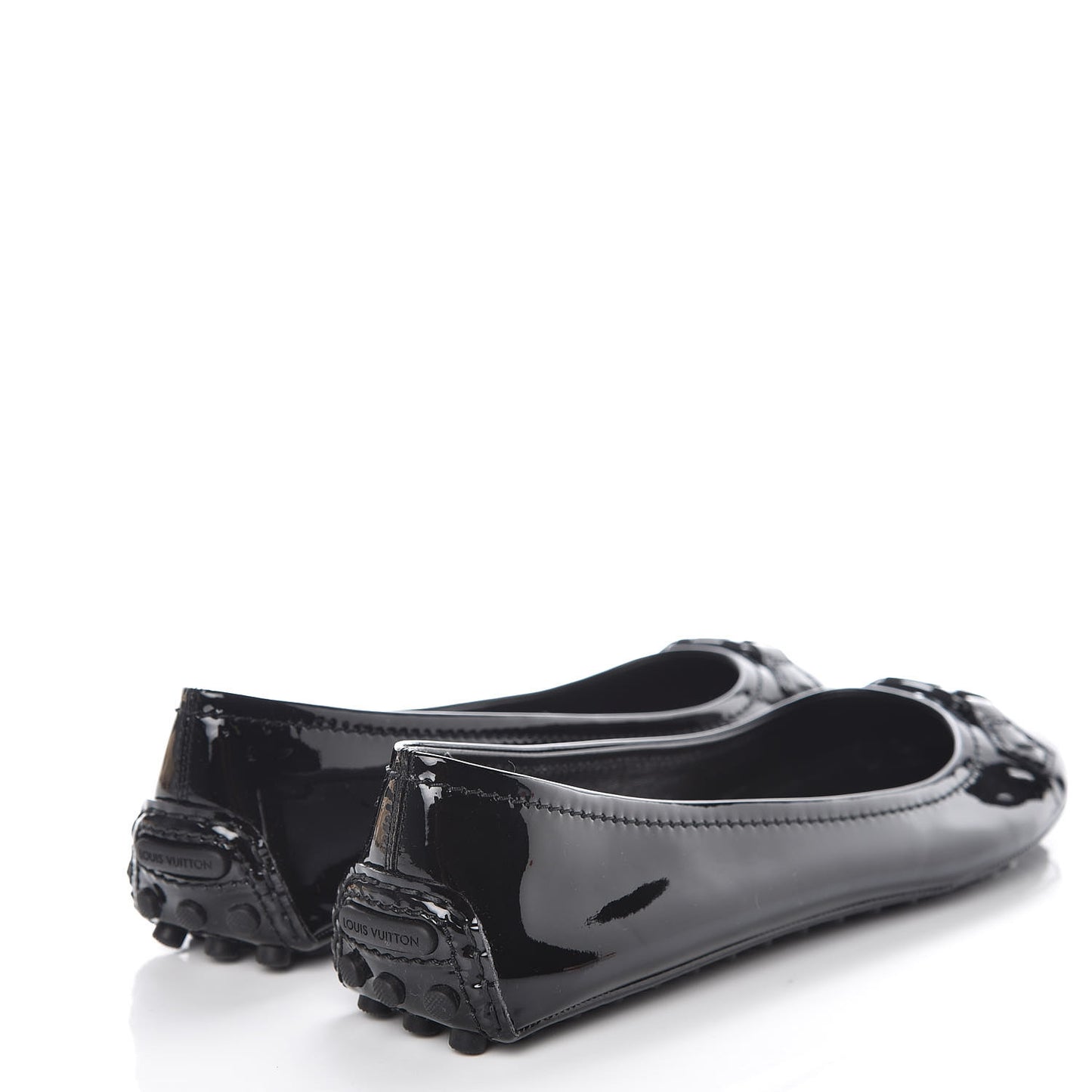 Patent Calfskin Oxford Ballerina Flats 41 Black