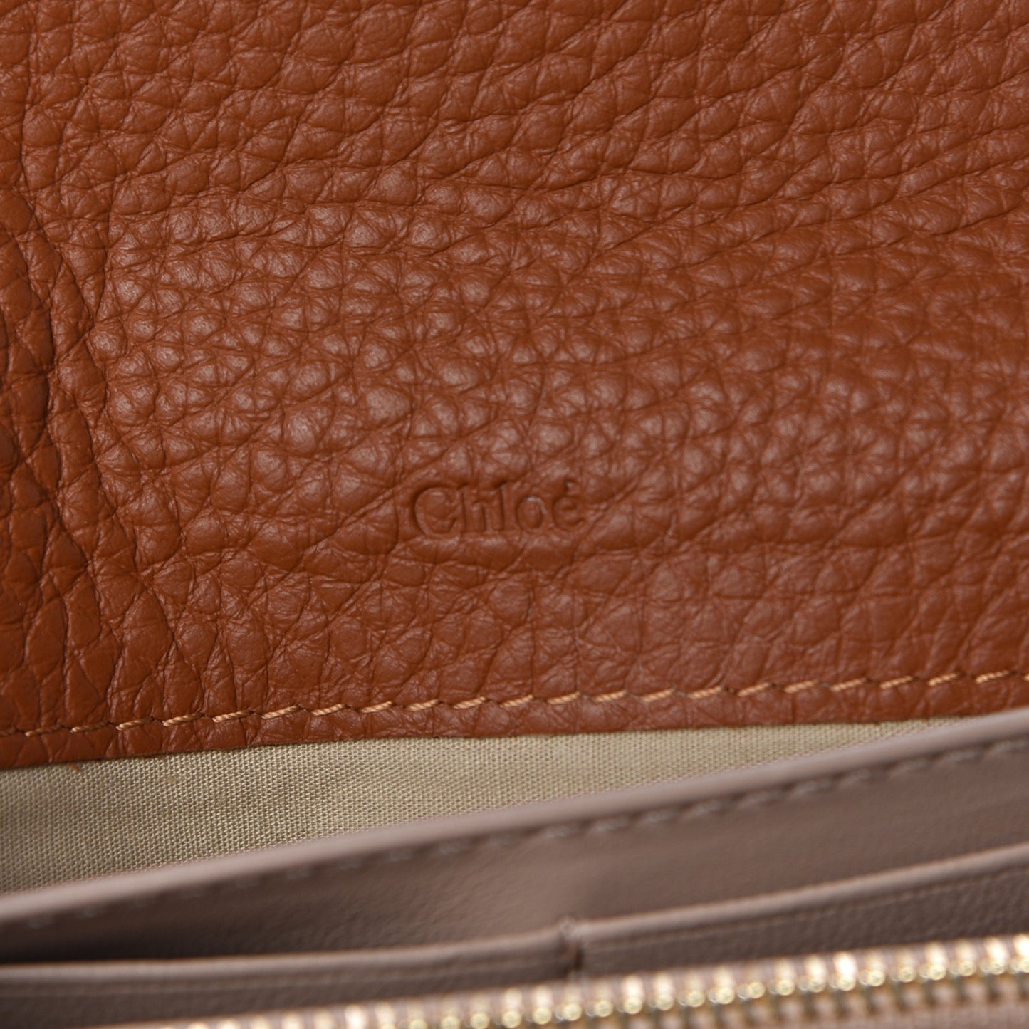 Calfskin Marcie Continental Flap Wallet Tan
