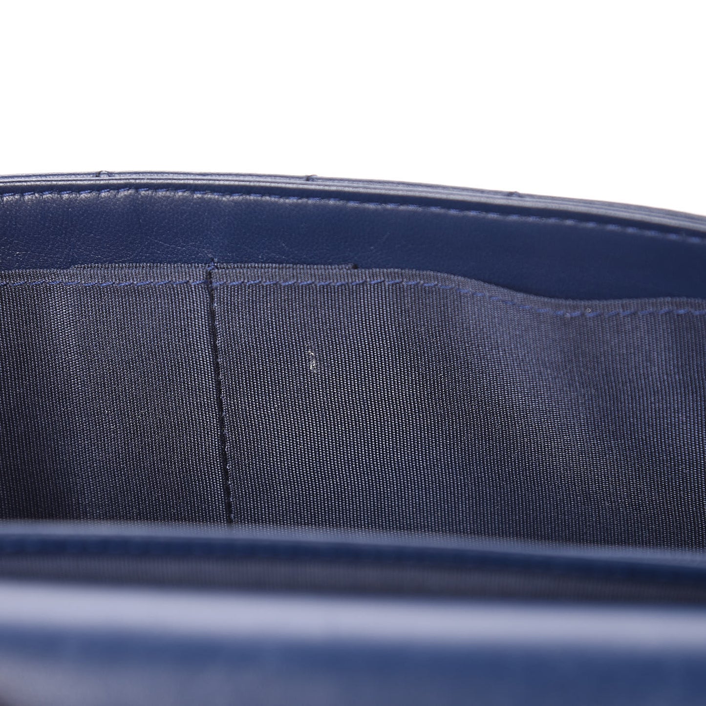 Lambskin Quilted Boy Wallet On Removable Chain WOC Navy Blue