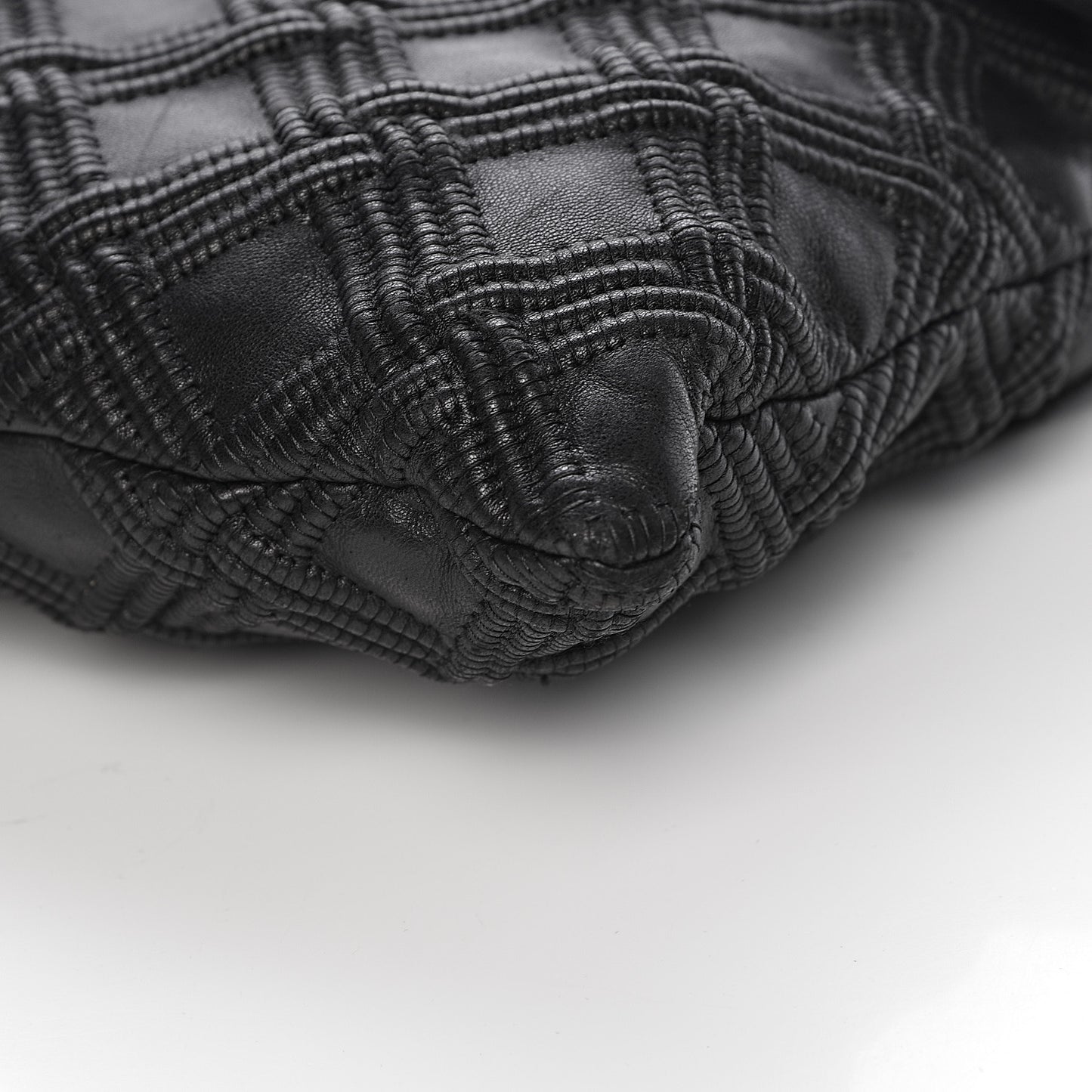 Lambskin Stitched Large Walk Of Fame Flap Black