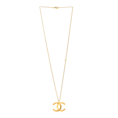 Chanel Metal CC Paris Button Necklace Gold 3 of 6