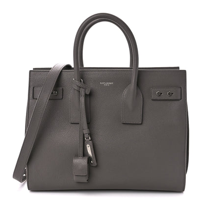 Saint Laurent Grained Calfskin Small Supple Sac De Jour Earth 1 of 12