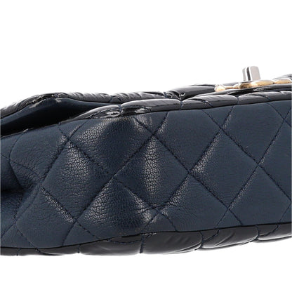 Chanel Patent Goatskin Quilted Medium CC Eyelet Flap Blue 9 of 10