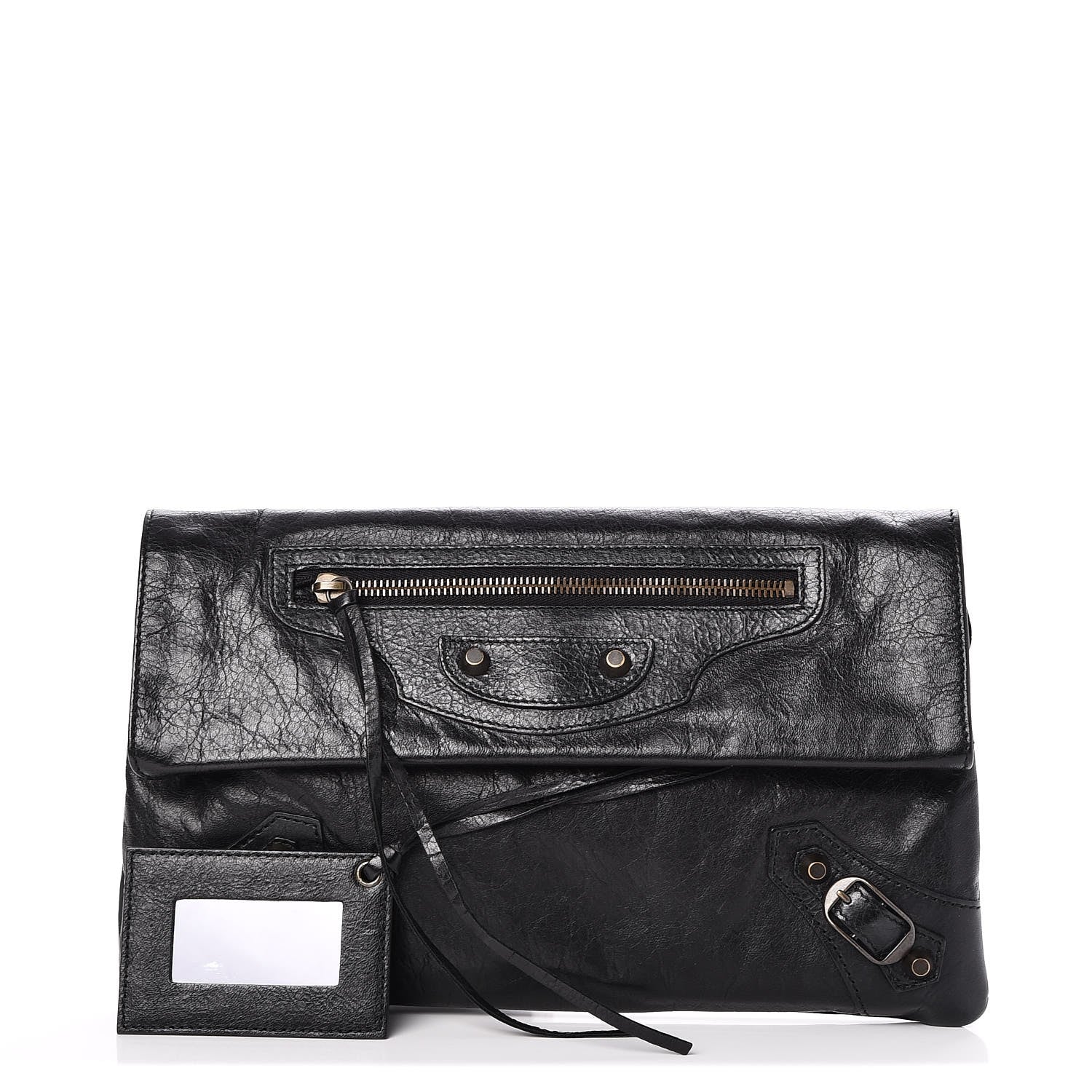 Balenciaga Agneau Classic Hardware Envelope Clutch Black 1 of 7