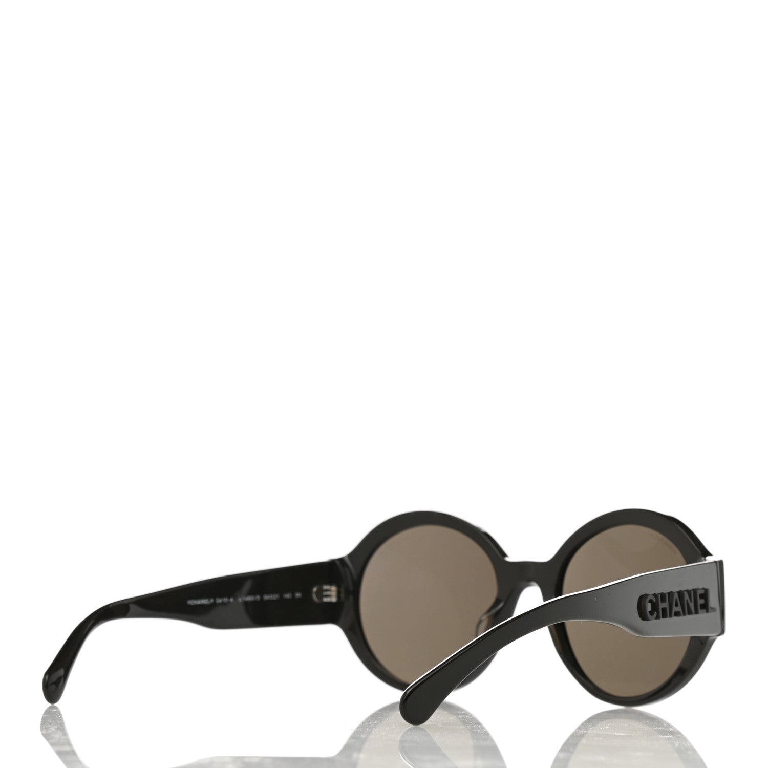 Chanel Acetate Polarized Round Sunglasses 5410 Black 4 of 8
