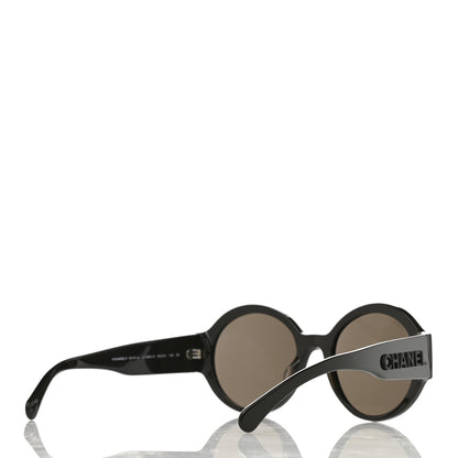 Chanel Acetate Polarized Round Sunglasses 5410 Black 4 of 8