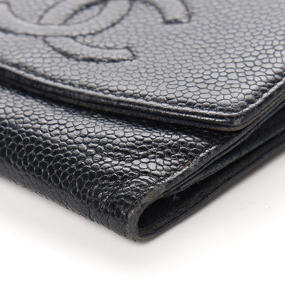 Chanel Caviar Timeless CC Compact French Wallet Black 10 of 14