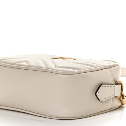 Gucci Calfskin Matelasse Mini GG Marmont Chain Shoulder Bag White 11 of 11