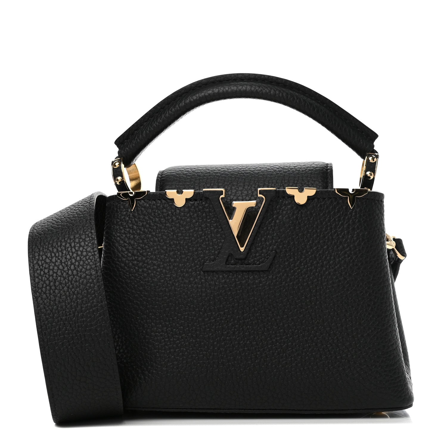 Louis Vuitton Taurillon Embellished Flower Crown Capucines PM Black 1 of 4