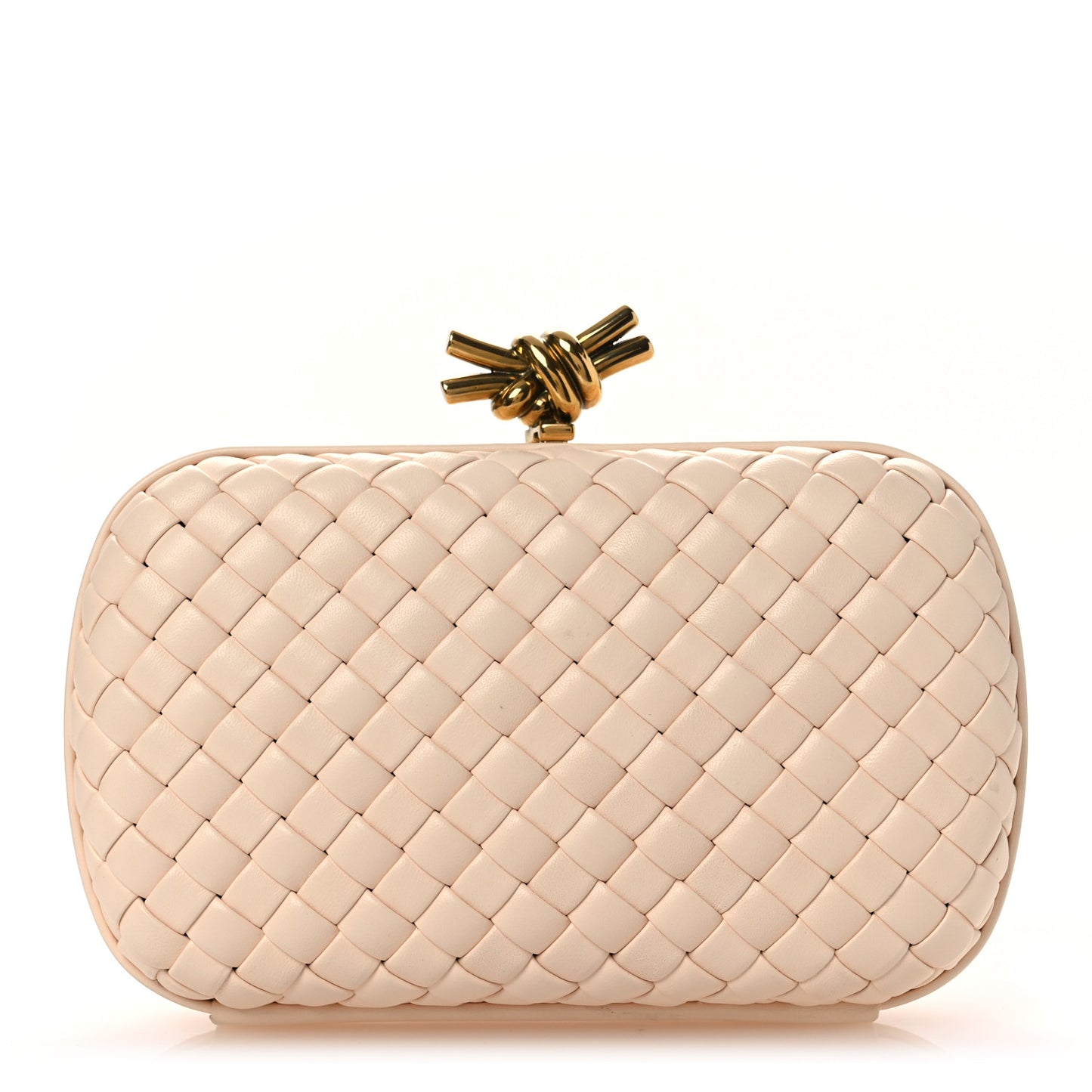 Nappa Intrecciato Minaudiere Knot Clutch Lotus