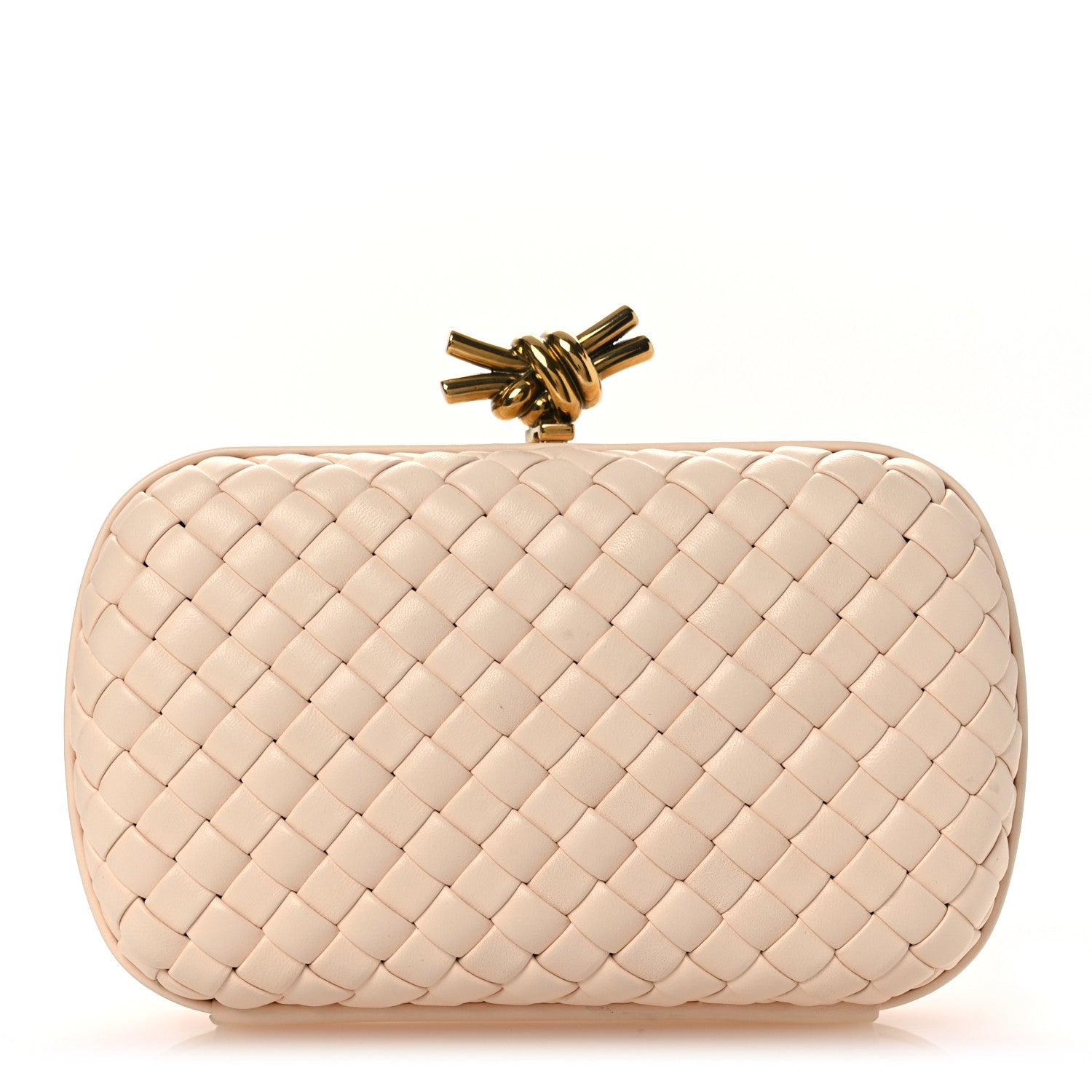 Bottega Veneta Nappa Intrecciato Minaudiere Knot Clutch Lotus 1 of 10