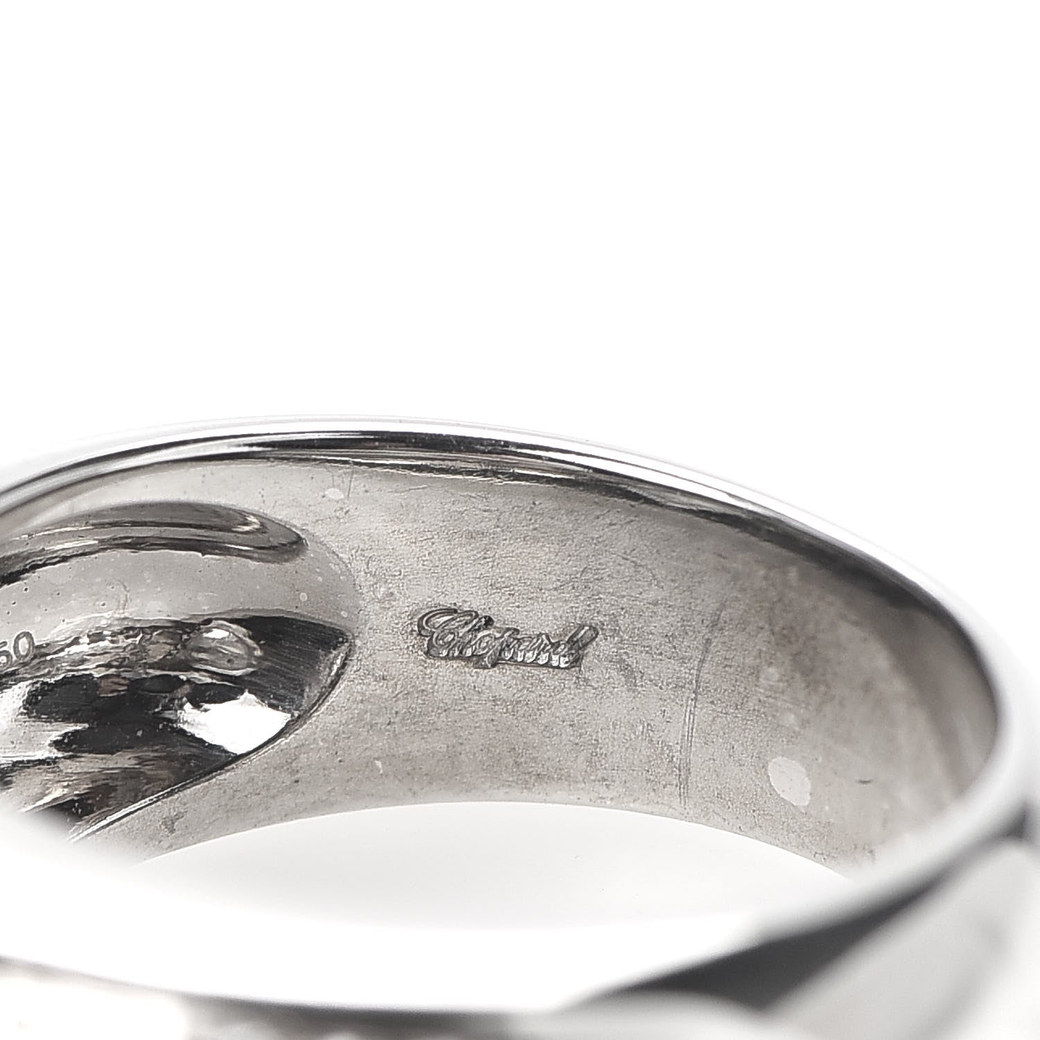 Chopard 18K White Gold Happy Diamonds Love Heart Band Ring 50 5.5 5 of 6