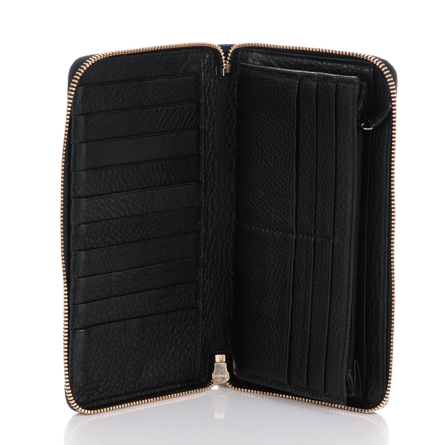 Calfskin Soho Zip Around Wallet Black