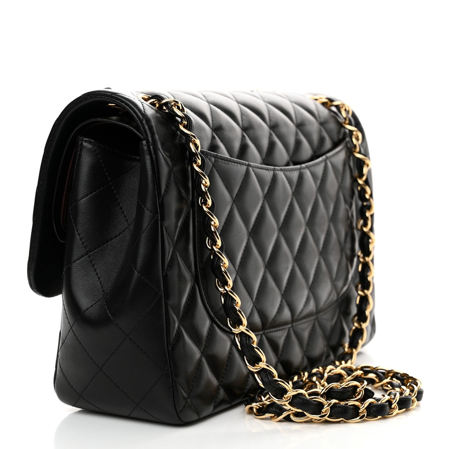 Chanel Lambskin Quilted Jumbo Double Flap Black 3 of 14