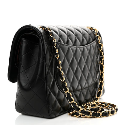 Chanel Lambskin Quilted Jumbo Double Flap Black 3 of 14