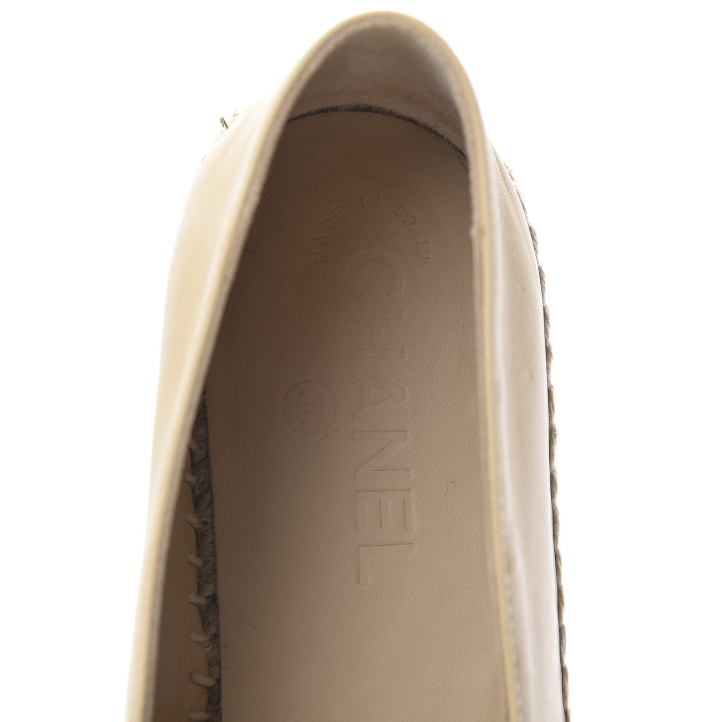 Lambskin CC Espadrilles 40 Beige Black
