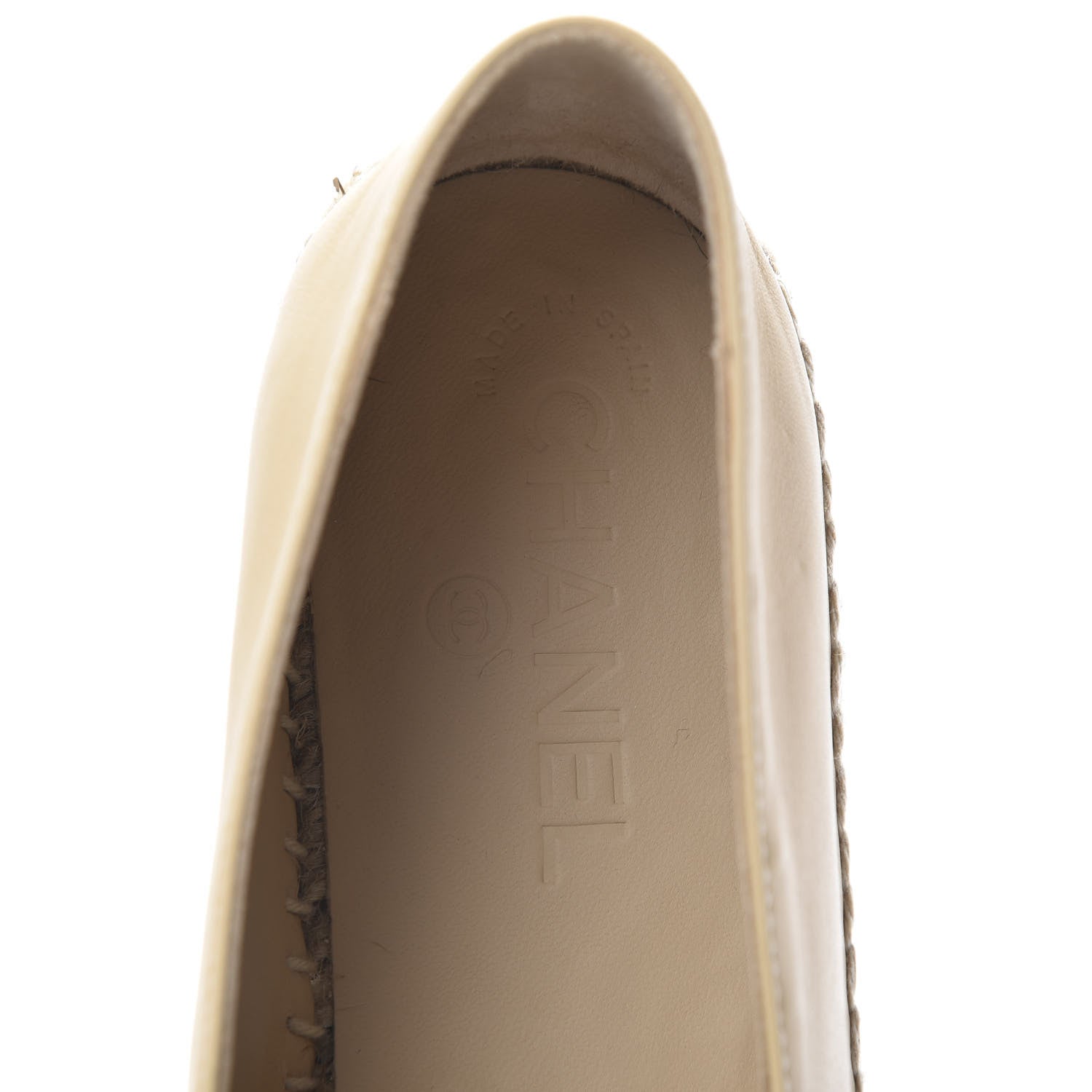 Chanel Lambskin CC Espadrilles 40 Beige Black 9 of 13