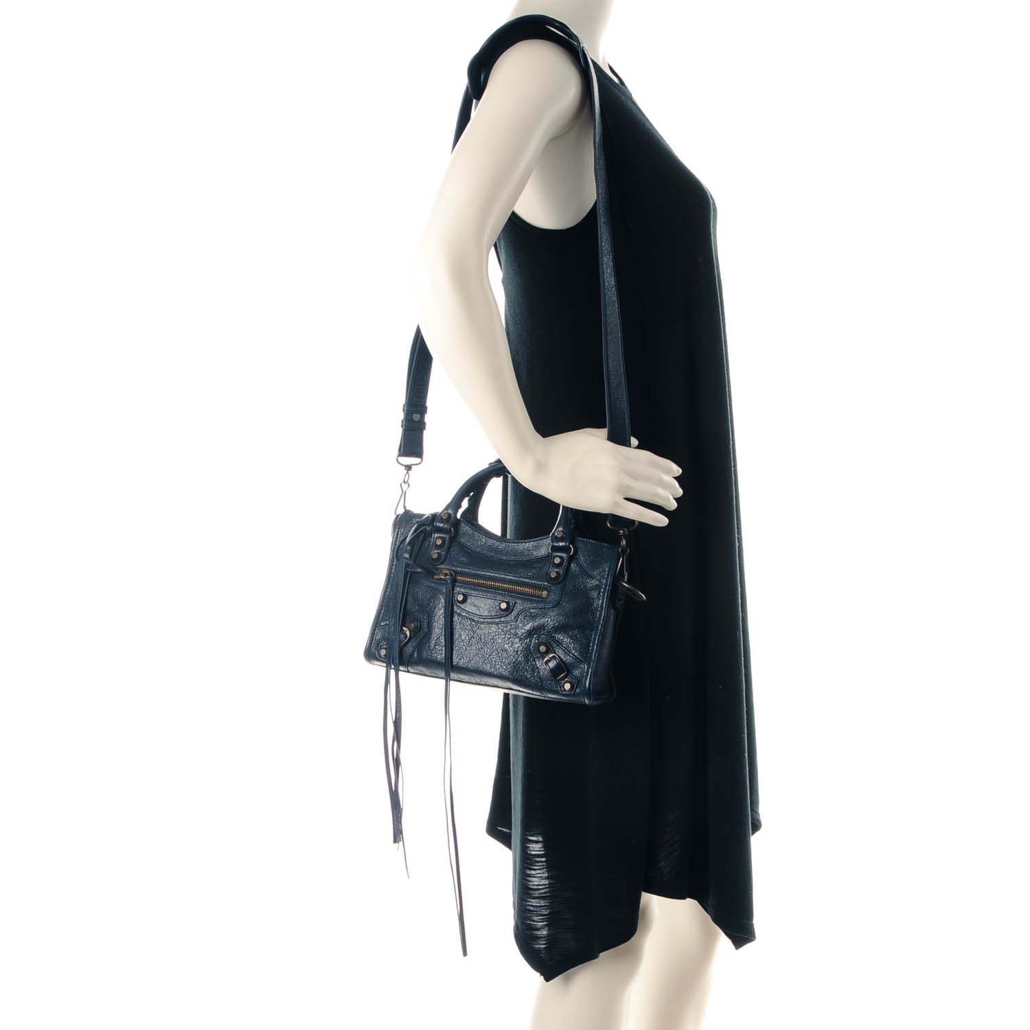 Balenciaga Agneau Classic Hardware Mini City Bleu Obscur 2 of 8