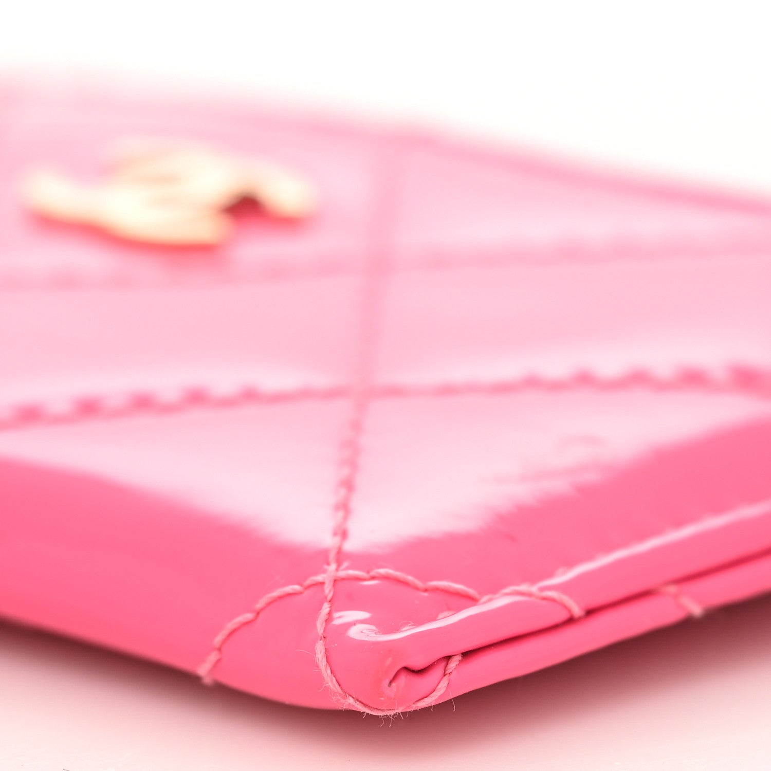 Chanel Patent Quilted Card Holder Pink 10 of 11