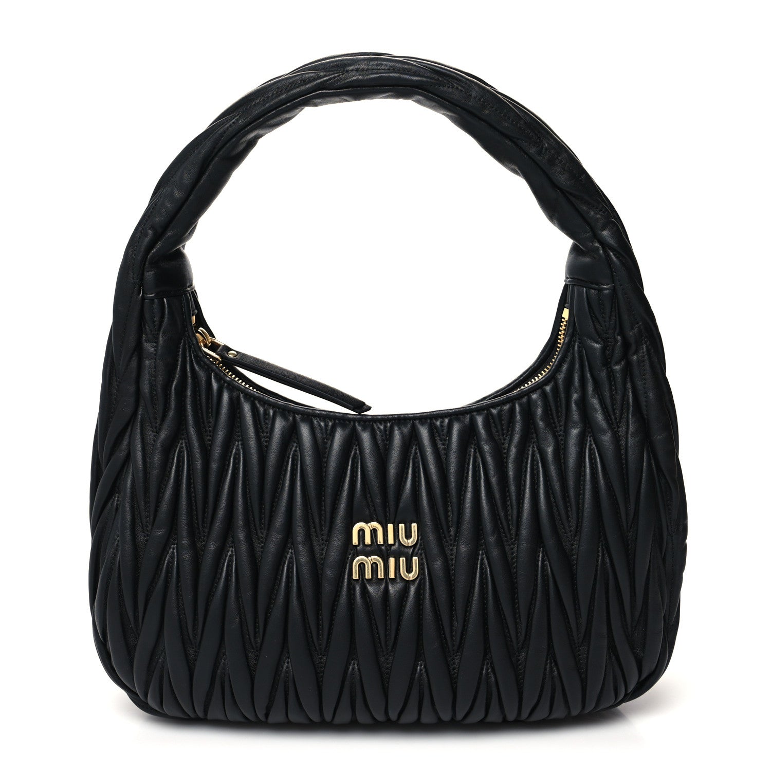 Miu Miu Nappa Matelasse Wander Large Hobo Black 1 of 9