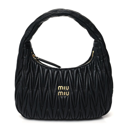 Miu Miu Nappa Matelasse Wander Large Hobo Black 1 of 9