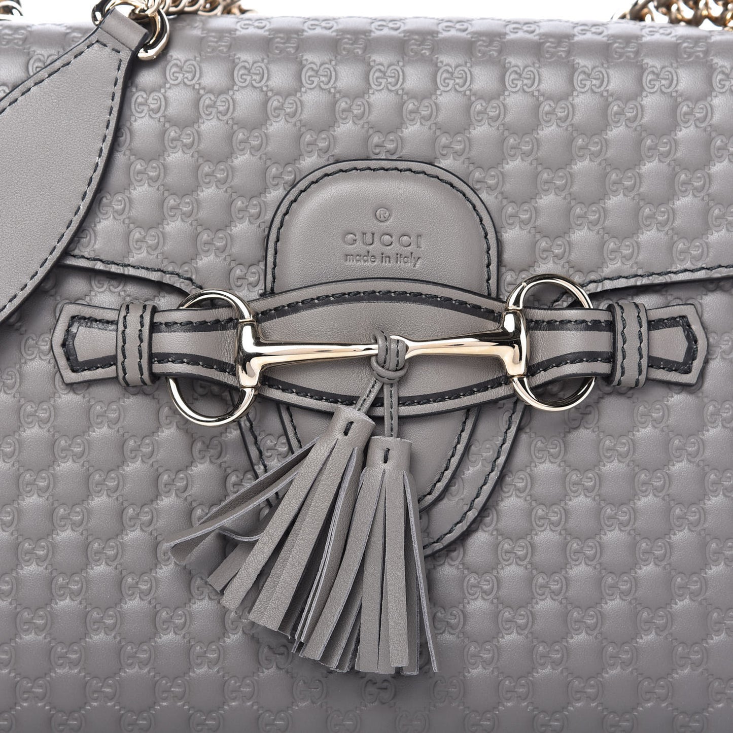 Soft Microguccissima Medium Emily Chain Shoulder Bag Loess