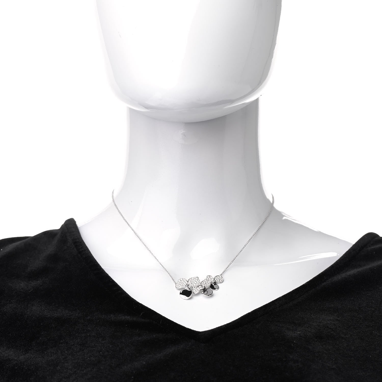 Tiffany Platinum Diamond Mini Paper Flowers Cluster Pendant Necklace 2 of 6