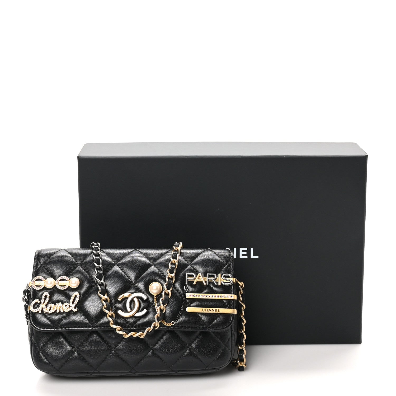 Chanel Lambskin Quilted Coco Clips Single Flap Black 11 of 11