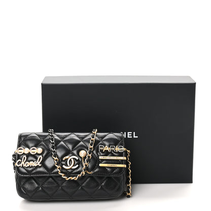 Chanel Lambskin Quilted Coco Clips Single Flap Black 11 of 11