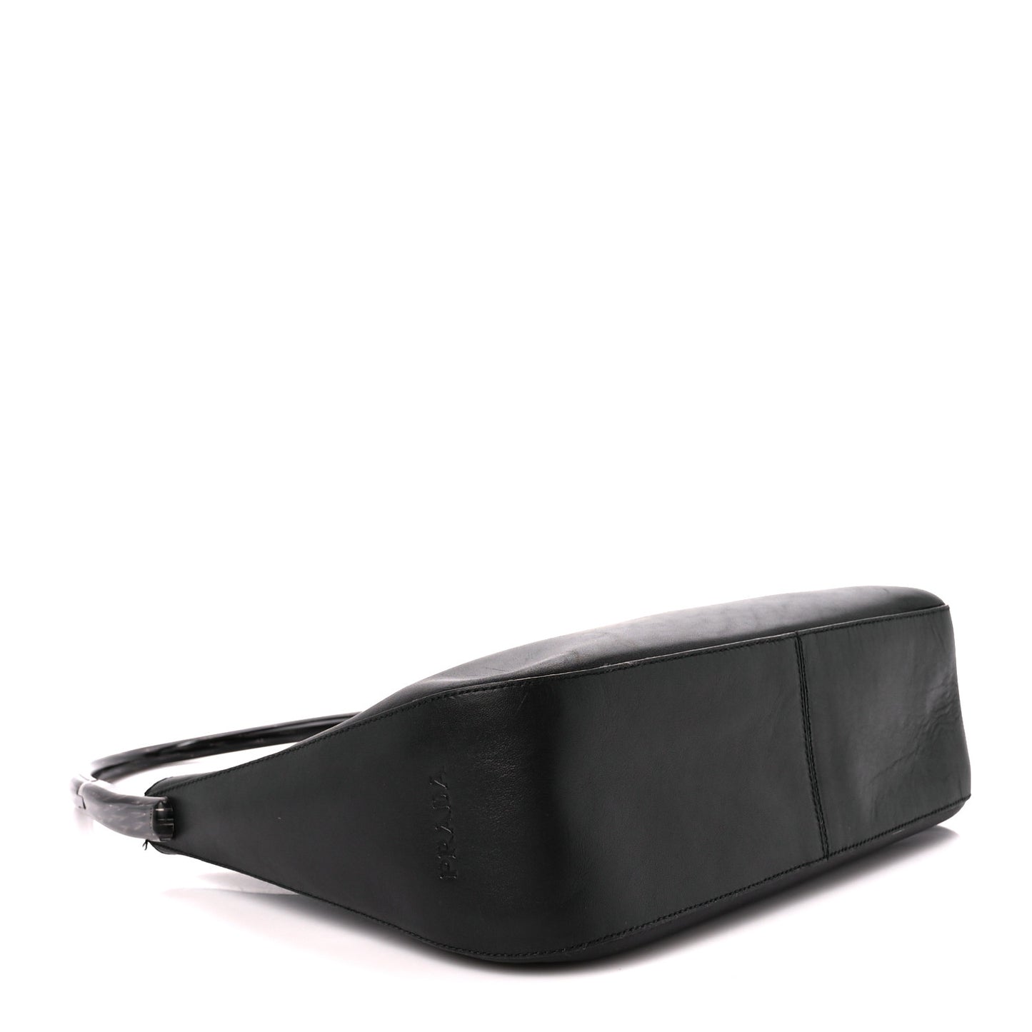 Saffiano Logo Embossed Shoulder Bag Black