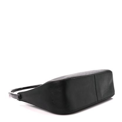 Prada Saffiano Logo Embossed Shoulder Bag Black 4 of 12