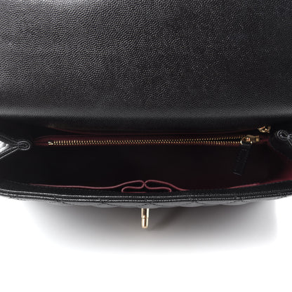 Chanel Caviar Lizard Embossed Quilted Small Coco Handle Flap Black 5 of 10