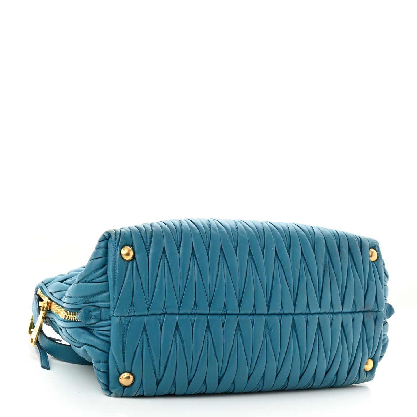 Nappa Matelasse Top Handle Bag Turchese